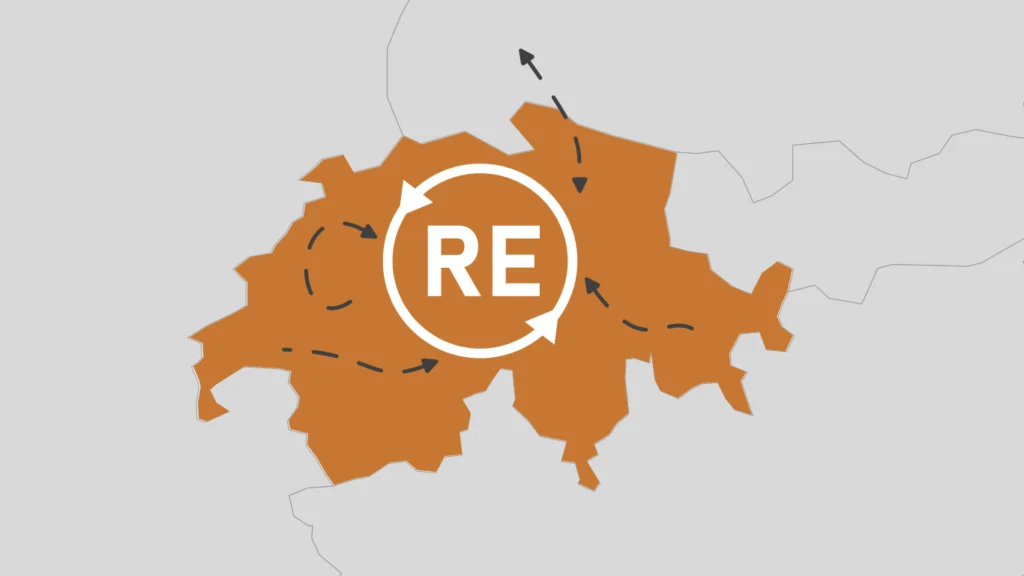 Carte de la Suisse avec le cycle RePan